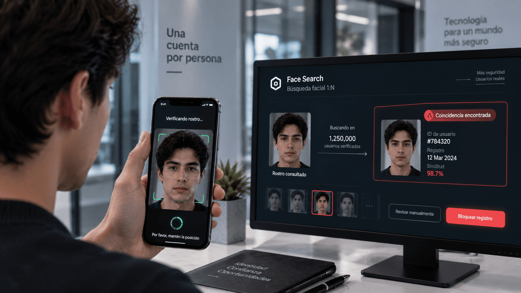 Búsqueda facial 1:N: qué es y cómo detecta duplicados en tu base de usuarios