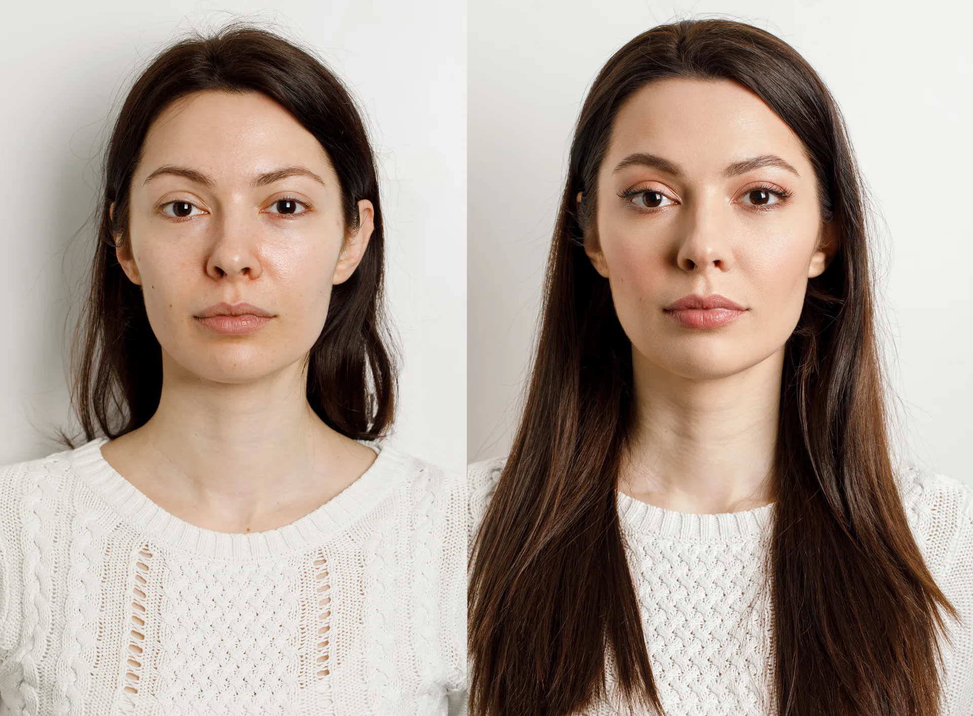 Comparison of biometric photographs of a woman
