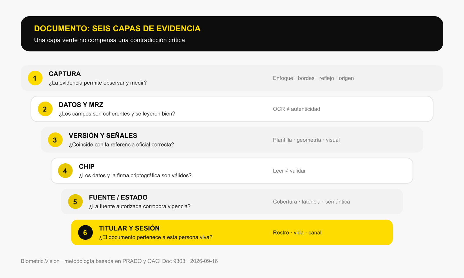 Capas para detectar un documento de identidad falso