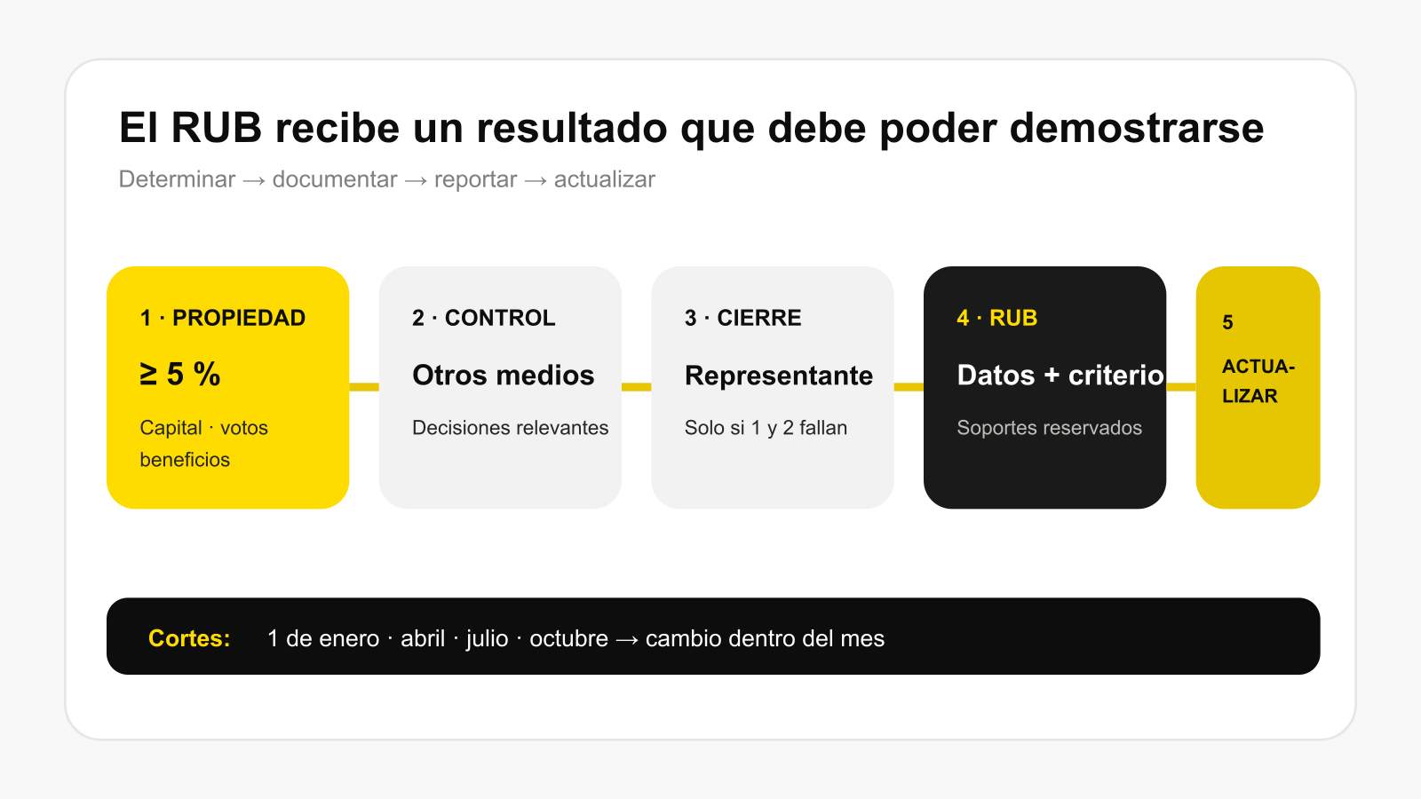 Ruta de determinación y actualización del RUB